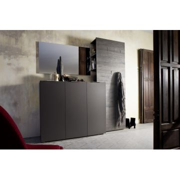 Set de mobila hol din pal, 3 piese, Vicenza Large Antracit / Wenge