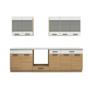 Bucatarie Semi Line 260 Stejar Reveal/Alb Arctic