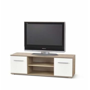 COMODA TV RTV 6, DESIGN MODERN MINIMALIST, CULOARE ALB STEJAR