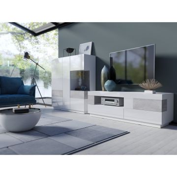 Living Silke Alb Lucios/Gri Beton