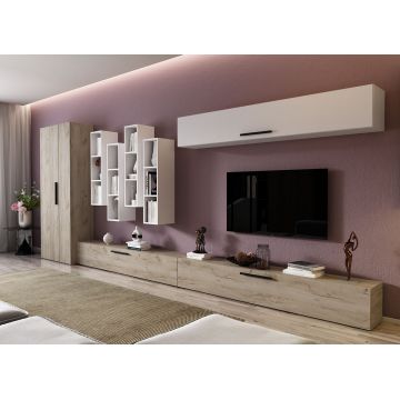 Living Pati 050 - Mobila Sufragerie Stejar + Alb