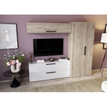 Living Pati 053 - Mobila Sufragerie Stejar + Alb