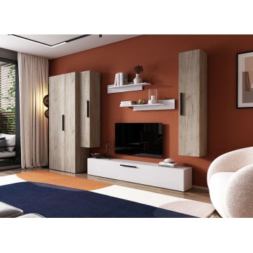 Living Pati 065 - Mobila Sufragerie Stejar + Alb