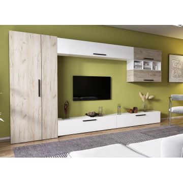 Living Pati 077 - Mobila Sufragerie Stejar + Alb