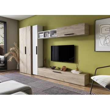 Living Pati 080 - Mobila Sufragerie Stejar + Alb