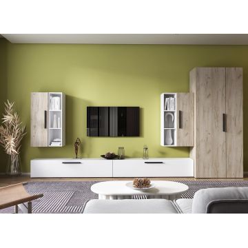 Living Pati 089 - Mobila Sufragerie Stejar + Alb