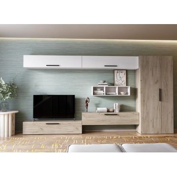 Living Pati 104 - Mobila Sufragerie Stejar + Alb