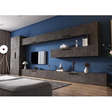 Living Pati 180 - Mobila Sufragerie Gri Beton