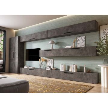 Living Pati 198 - Mobila Sufragerie Gri Beton