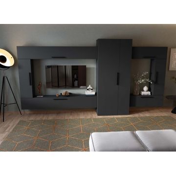 Living Pati 210 - Mobila Sufragerie Gri Antracit