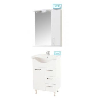 Set Baza, lavoar baie GN1531 si Oglinda baie GN0201 - 55 cm