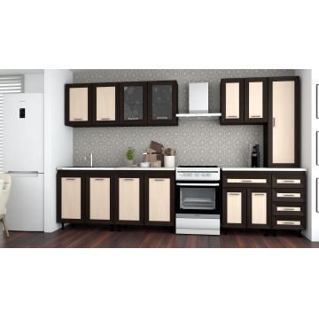 Bucatarie Greta 2.6m wenge+mesteacan