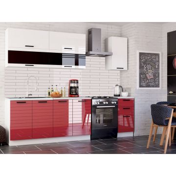 BUCATARIE TEHNO-3 MDF 2.0M ROSU LUCIOS