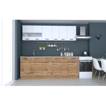 BUCATARIE VIO 2.2M STEJAR WOTAN+ALB