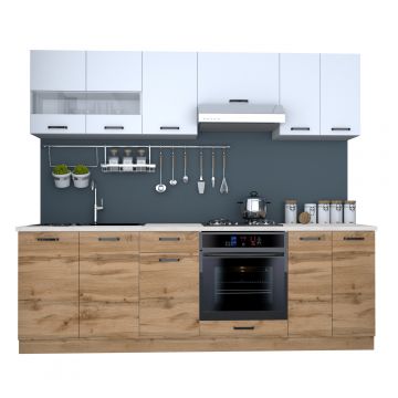 BUCATARIE VIO C 2.4M STEJAR WOTAN+ALB