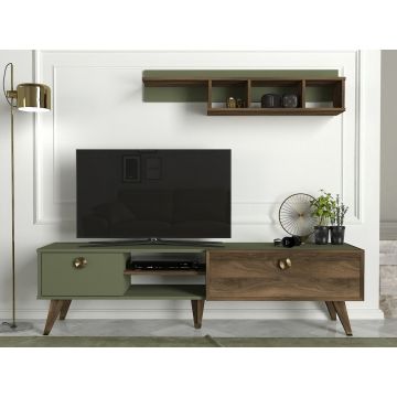 Mobilier pentru living Heron, Tera Home, 2 piese, 180x32.5x48 cm, maro/verde