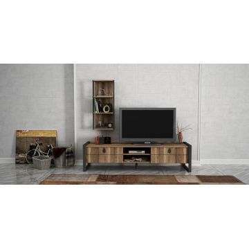 Mobilier pentru living Lost, Furny Home, 2 piese, 184.5x34x45 cm, maro