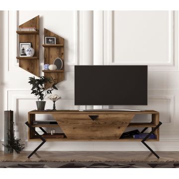 Mobilier pentru living Prego, Tera Home, 3 piese, 140x34.8x49.2 cm, maro
