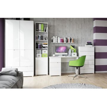 Set Mobila din pal si MDF pentru copii, 5 piese Gabrielle Alb