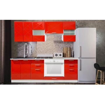 BUCATARIE BOSTON RED GLOSS 2M