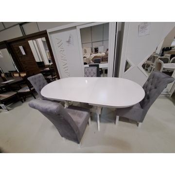 SET GLAM 20 MASA 155/235 + 4 SCAUNE GRI DESCHIS
