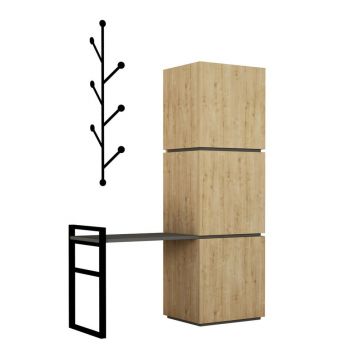 Set pantofar în decor de stejar și cuier de perete Mello Oak