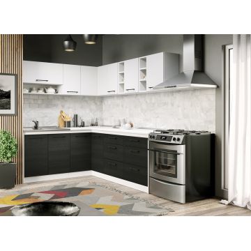 Bucatarie ferrara cu alb Luna - 24 - 181.6/221.6 cm