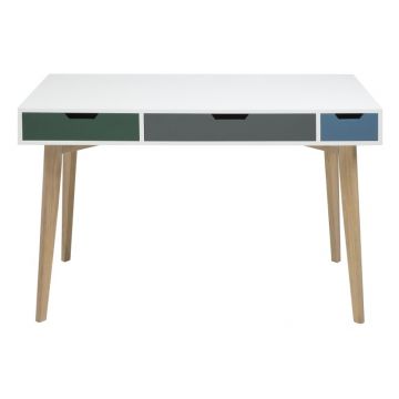 Masa de birou din MDF si lemn Tess, L120xl60xh76 cm