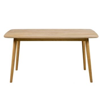 Masa din furnir si lemn Nagano Dining Dark Oak, L150xl80xh75,5 cm