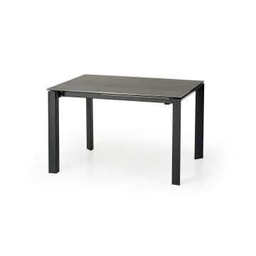 Masa extensibila din ceramica si metal, Horatio Grej / Negru, L120-180xl85xh76 cm