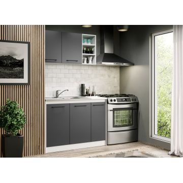 Mobila bucatarie gri Maia - 01 - 113.2 cm