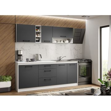 Mobila bucatarie gri Maia - 11 - 203.2 cm