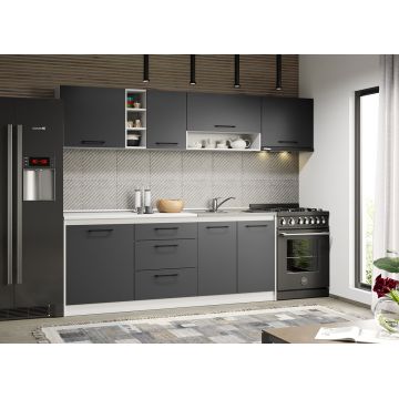 Mobila bucatarie gri Maia - 18 - 260 cm
