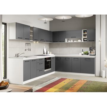 Mobila bucatarie gri Maia - 30 - 301.6/241.6 cm