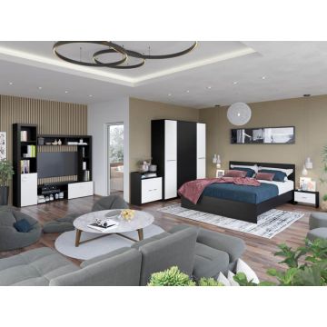Pachet Mobila Dormitor + Living Ferrara / Alb