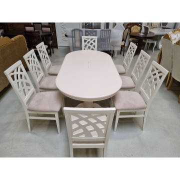 SET MARCO 62 MASA CREM 150/185 CM + 8 SCAUNE