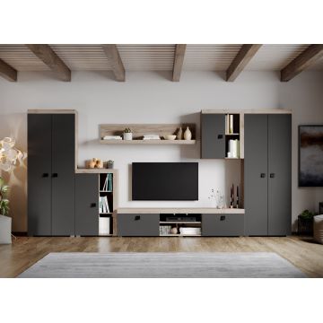 Set Mobilier Living Gri cu Stejar Henry-C03