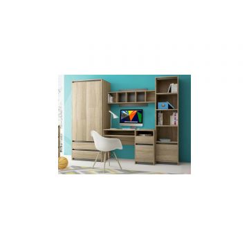 Biblioteca Madagaskar I, 251x50x193 cm, Stejar Sonoma