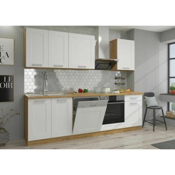 Bucatarie Luna 250 Stejar Artisan/Alb Mat