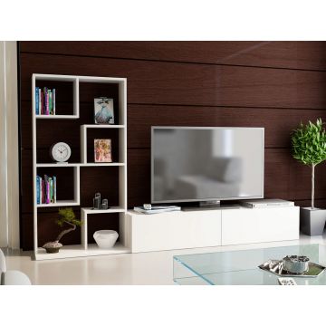 Comoda TV, Decorotika, Bare, 220x133.8x33.8 cm, Alb