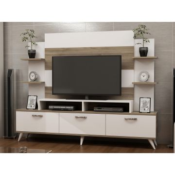 Comoda TV, Decorotika, Diana, 180x143x30 cm, Alb/Maro