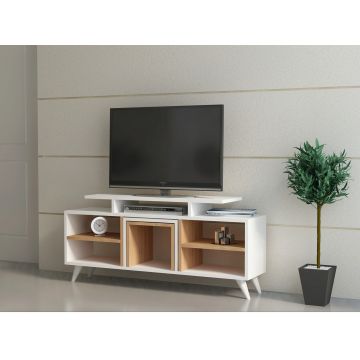 Comoda TV, Decorotika, Kutay, Alb / Teak
