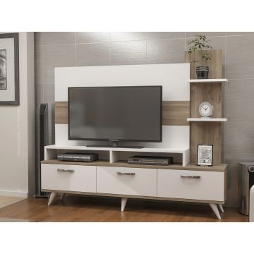 Comoda TV, Decorotika, Lover, 150x127x30 cm, Alb/Maro