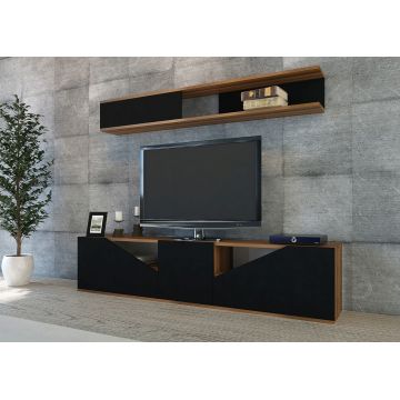 Comoda TV, Decorotika, Taç, Nuc / Negru