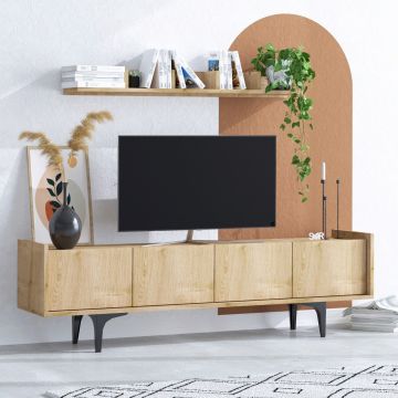 Comoda TV, Emerald, Cursa, 150x57x40 cm, Maro