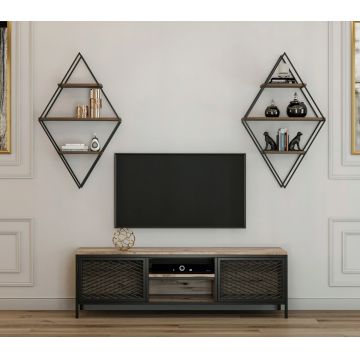 Comoda TV, Kalune Design, Comets Prizma, Pin Atlantic / Negru
