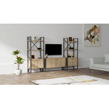 Comoda TV, Puqa Design, Milano, PAL, Safir / Negru
