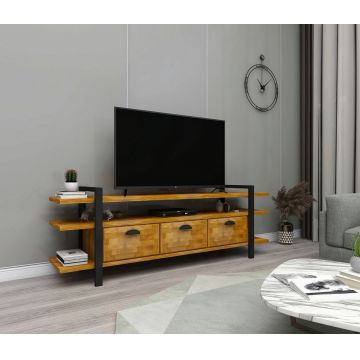 Comoda TV, Woodface, Lucca, 148x47x29.5 cm, Lemn, Stejar