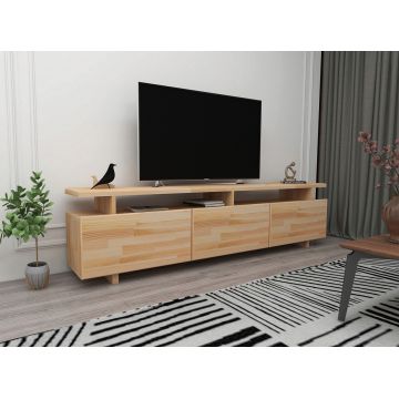 Comoda TV, Woodface, Verona, 174x52x30 cm, Lemn, Natural