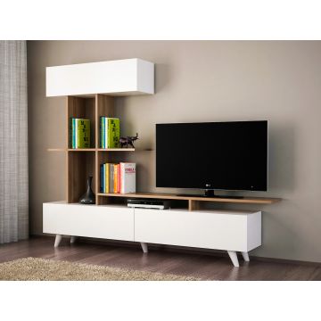 Comoda TV, Woody Fashion, Violet, PAL, Alb/Maro